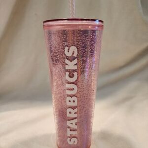 Starbucks Pink Tumbler with Straw